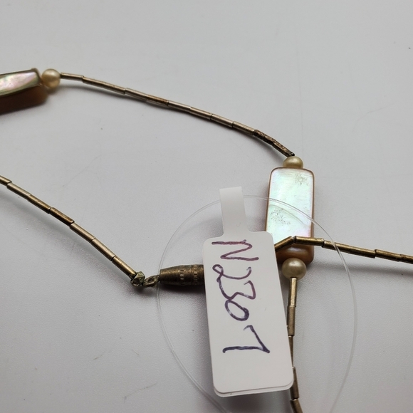 Mother of pearl sterling spacer necklace‎ N2307 - Picture 4 of 4